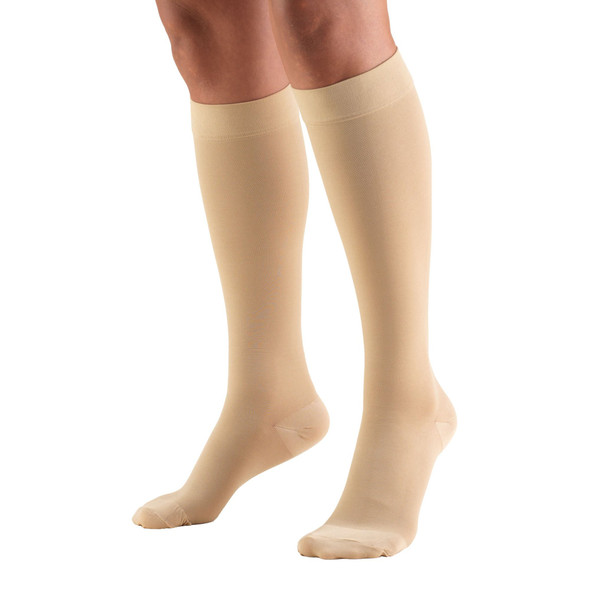 Compression Stocking Truform Knee High X-Large Beige Closed Toe