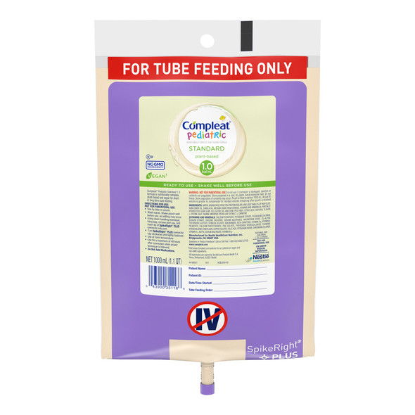 Pediatric Tube Feeding Formula Compleat Pediatric Standard 1.0 1000 mL Bag Liquid Plant Based