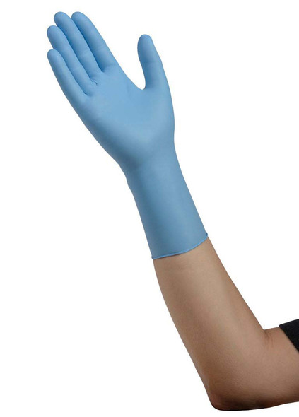 Cardinal Health Nitrile Extended Cuff Length Exam Glove, Extra Large, Blue