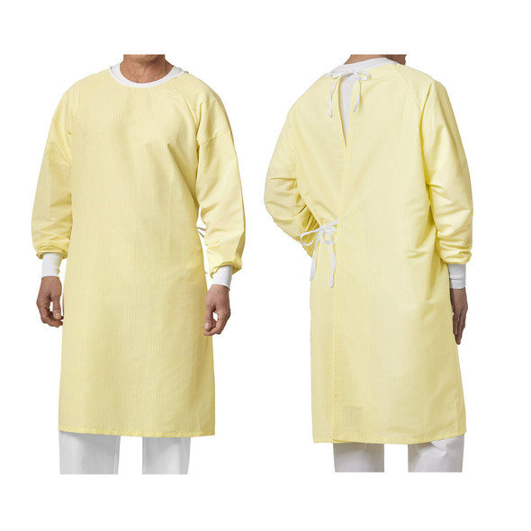 Protective Procedure Gown Fashion Seal Large Yellow NonSterile Not Rated Reusable