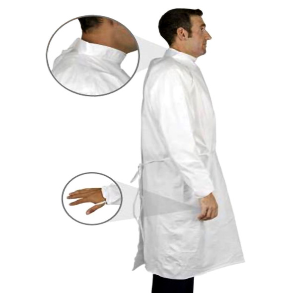 Cleanroom Gown 3X-Large White Sterile Not Rated Disposable