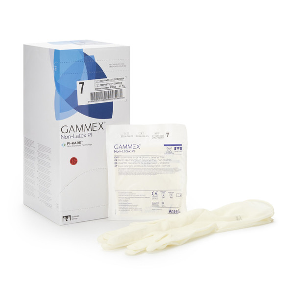 Gammex Non-Latex PI Polyisoprene Surgical Glove, Size 7, White