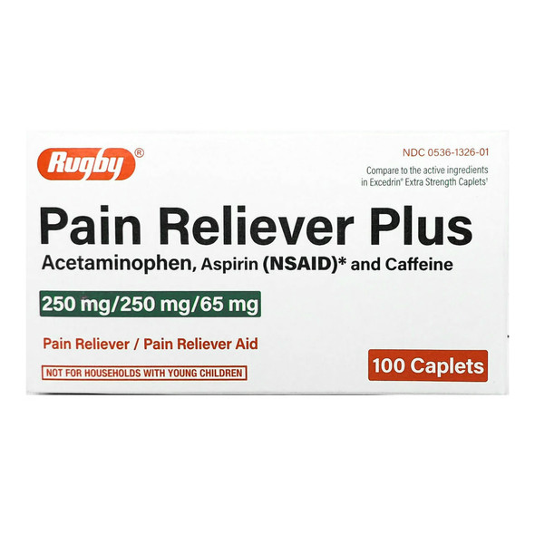Pain Relief 250 mg - 250 mg - 65 mg Strength Acetaminophen / Aspirin / Caffeine Tablet 100 per Bottle