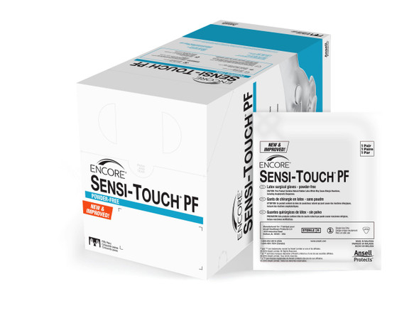 Encore Sensi-Touch PF Latex Surgical Glove, Size 8, Natural