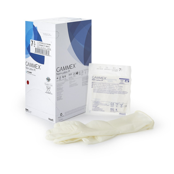 Gammex Non-Latex PI Polyisoprene Surgical Glove, Size 7.5, White