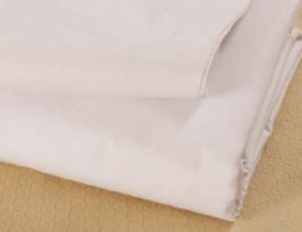 Bed Sheet Global Select Flat Sheet 66 W X 104 L Inch White / White Hem Cotton 55% / Polyester 45% Reusable