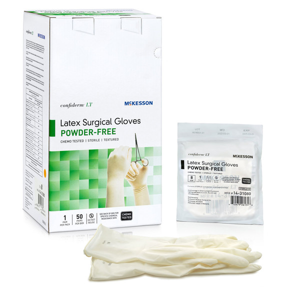 Confiderm LT Latex Surgical Glove, Size 8, Ivory