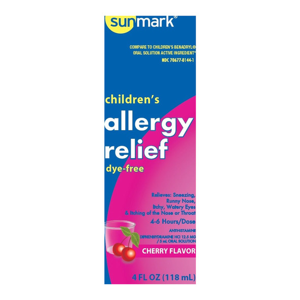 sunmark Diphenhydramine Children's Allergy Relief, Cherry Flavor
