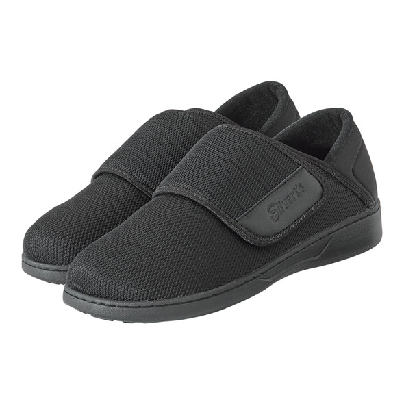 Silverts Comfort Steps Hook and Loop Closure Shoe, Size 11, Black