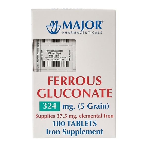 Mineral Supplement Major Iron 324 mg Strength Tablet 100 Per Bottle