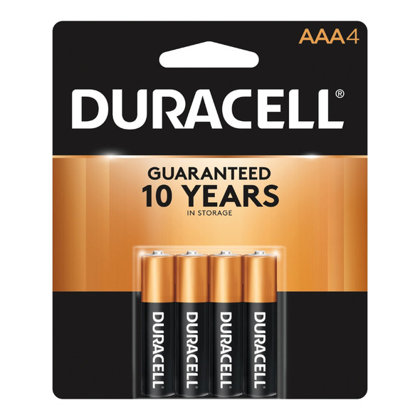 Alkaline Battery Duracell Coppertop AAA Cell 1.5V Disposable 4 Pack