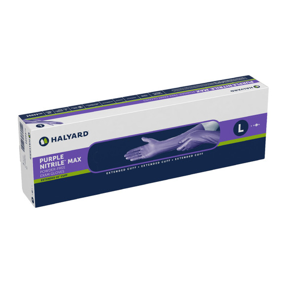 Purple Nitrile Max Nitrile Extended Cuff Length Exam Glove, Large