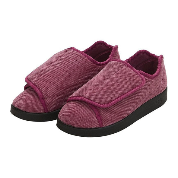 Silverts Women's Double Extra Wide Easy Closure Slippers, Dusty Rose, Size 11