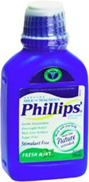 Laxative Phillips' Milk of Magnesia Mint Flavor Oral Suspension 26 oz. 400 mg / 5 mL Strength Magnesium Hydroxide