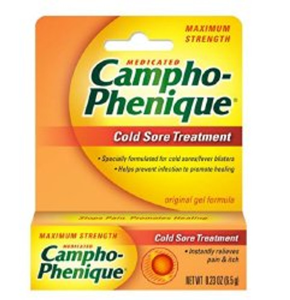Cold Sore Pain Relief Campho-Phenique 10.8% - 4.7% Strength Camphor / Phenol Topical Gel 0.23 oz.