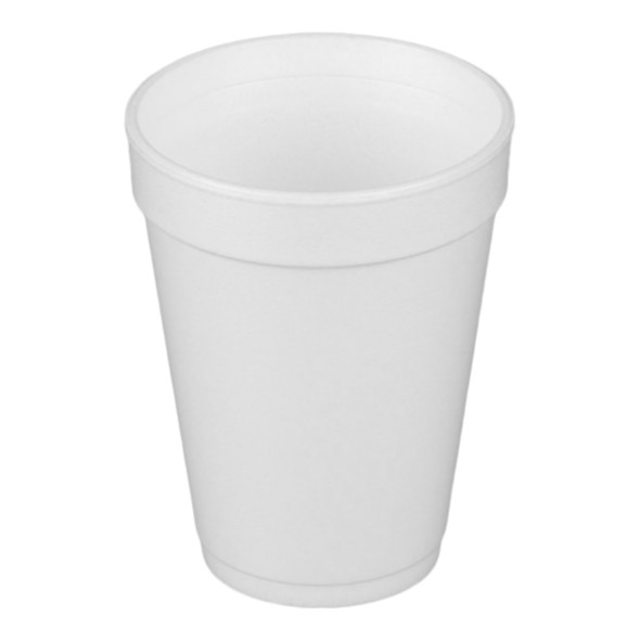 Dart Drinking Cup, White, Styrofoam, Disposable, 14 ounce