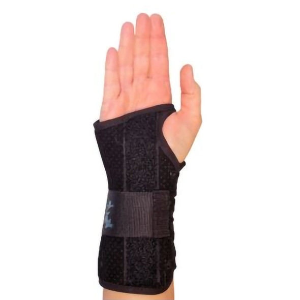 Wrist Brace Wrist Lacer Aluminum / Felt / Suede Right Hand Black Large