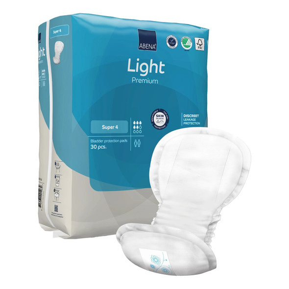 Abena Light Premium Bladder Protection Pads, Super 4