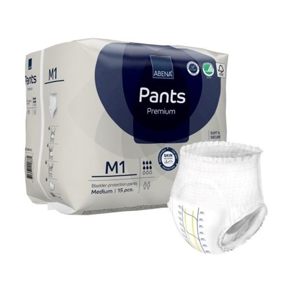 Abena Premium Pants M1 Incontinence Brief, Medium