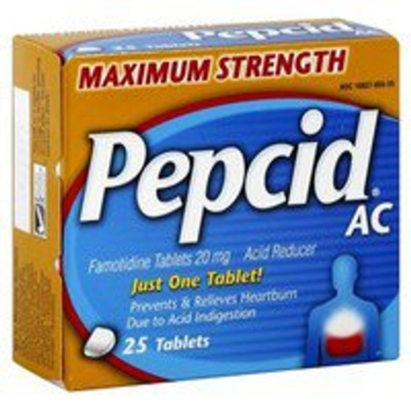 Antacid Pepcid AC 20 mg Strength Tablet 25 per Box