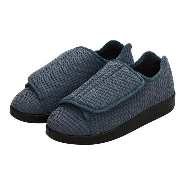 Silverts Men's Double Extra Wide Slip Resistant Slippers, Steel, Size 8