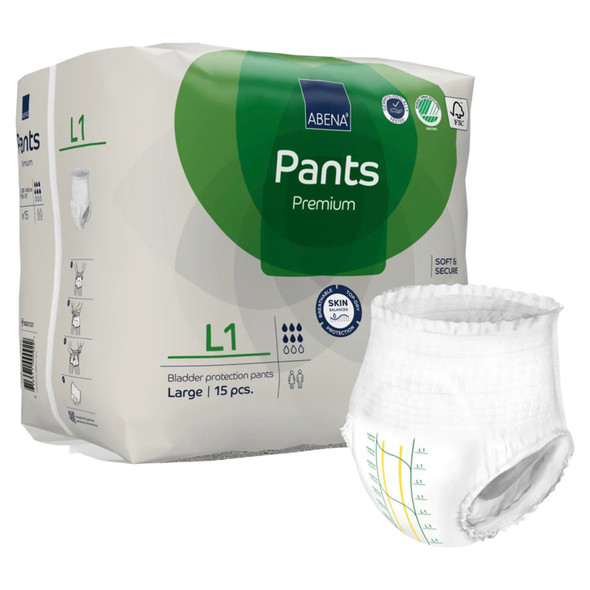 Abena Premium Pants L1 Incontinence Brief, Large