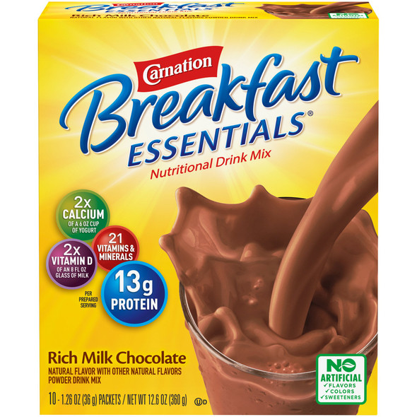 Carnation Breakfast Essentials Chocolate Oral Supplement, 1.31 oz. Packet