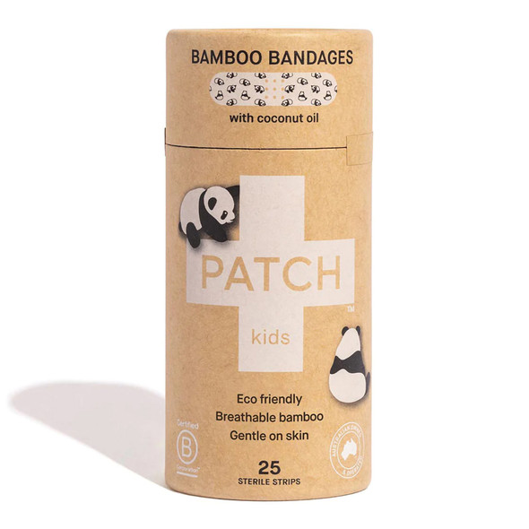Patch Kids (Panda Design) Adhesive Strip with Coconut Oil, 3/4 x 3 Inch