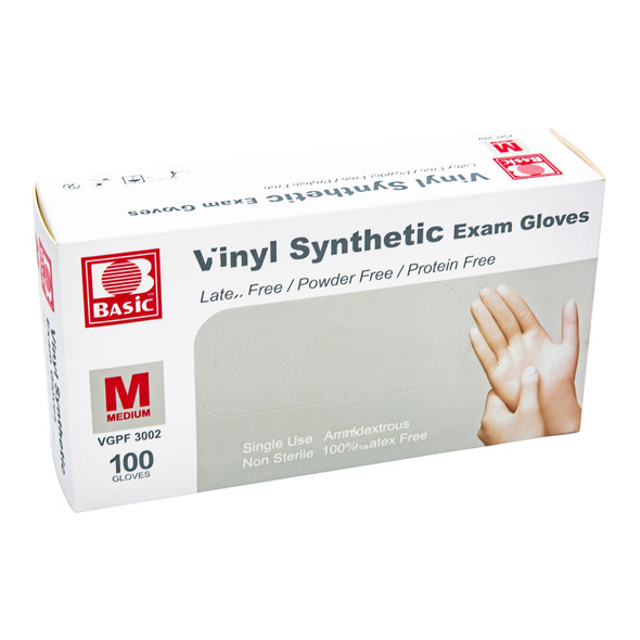 Basic Vinyl Exam Glove, Medium, White