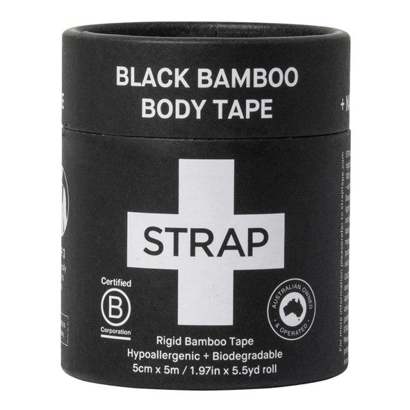 Strap Bamboo Fiber Athletic Tape, 1.97 Inch x 5-1/2 Yard, Black