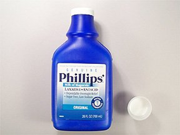 Laxative Phillips' Milk of Magnesia Original Flavor Oral Suspension 26 oz. 400 mg / 5 mL Strength Magnesium Hydroxide