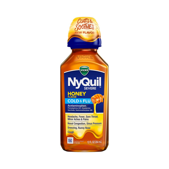 Cold and Cough Relief NyQuil Liquid 12 oz.