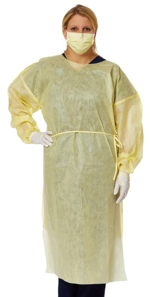 Protective Procedure Gown QuickComply X-Large Yellow NonSterile AAMI Level 2 Disposable