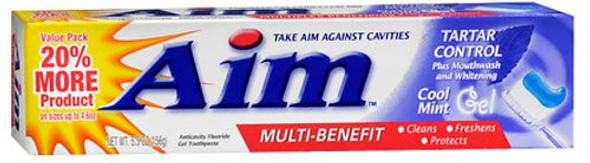 Toothpaste Aim Cool Mint Flavor 5.5 oz. Tube