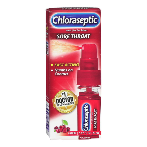 Chloraseptic Phenol Sore Throat Relief, 20 mL spray bottle