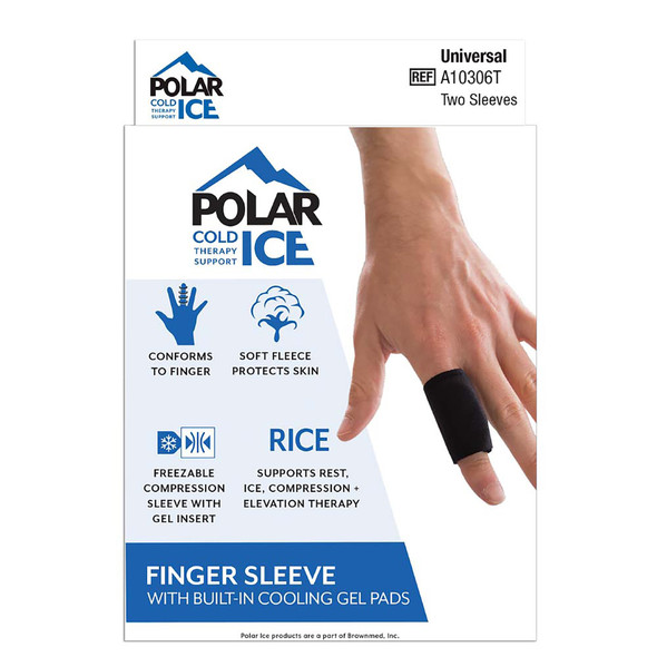 Finger Sleeve with Cooling Pad Polar Ice Adult One Size Fits Most Pull-On Finger Black