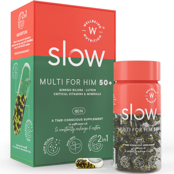 Wellbeing Nutrition Slow Multi for Him 50+, Ginkgo Biloba and Lutein