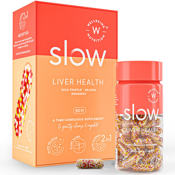 Wellbeing Nutrition Slow Liver Health, Milk Thistle, Arjuna and Berberry