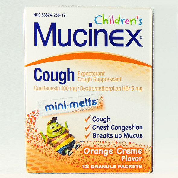 Children's Cold and Cough Relief Children's Mucinex Mini-Melts 100 mg - 5 mg Strength Powder 12 per Box