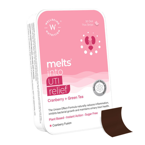 Wellbeing Nutrition UTI Relief, Cranberry and Green Tea Oral Strips