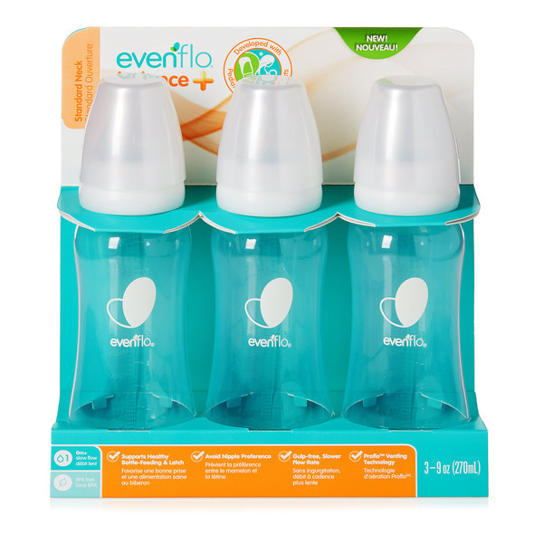 Evenflo Feeding Balance + Standard Neck Baby Bottle, 9 oz.