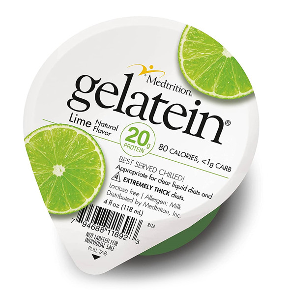 Oral Supplement Gelatein Lime Flavor Gel 4 oz. Cup