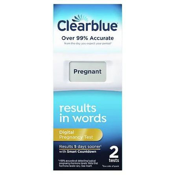 Reproductive Health Test Kit Clearblue Fertility Test / Home Test Device hCG Pregnancy Test Urine Sample 2 Tests CLIA Waived