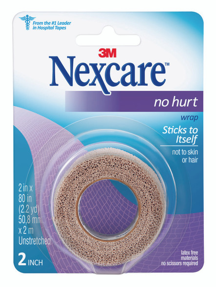 3M Nexcare No Hurt Hypoallergenic Material Medical Tape, 2 x 80 Inch, Tan