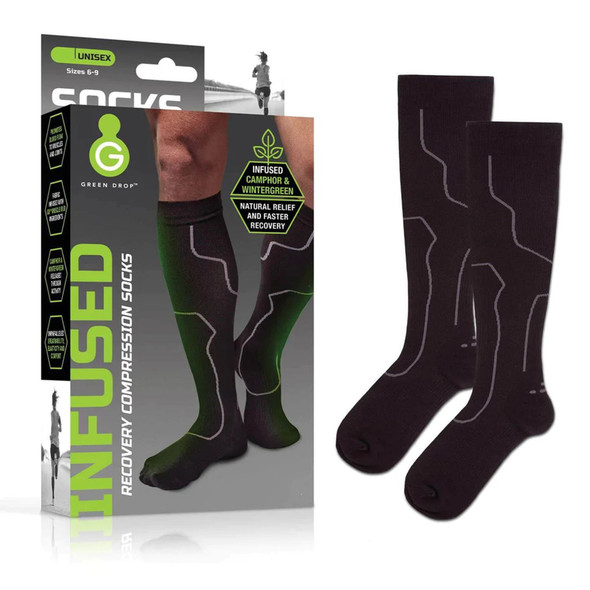 Green Drop Compression Socks  Medical-Grade Infused Support, L/XL