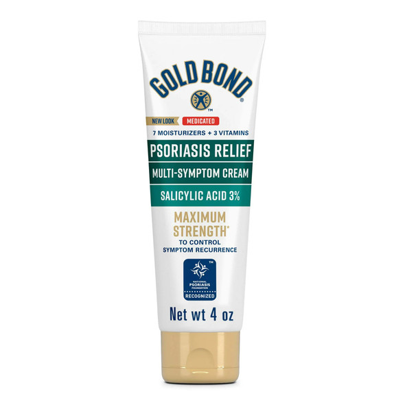 Psoriasis Cream Gold Bond Psoriasis Relief Medicated Multi-Symptom 4 oz. Tube Unscented Cream