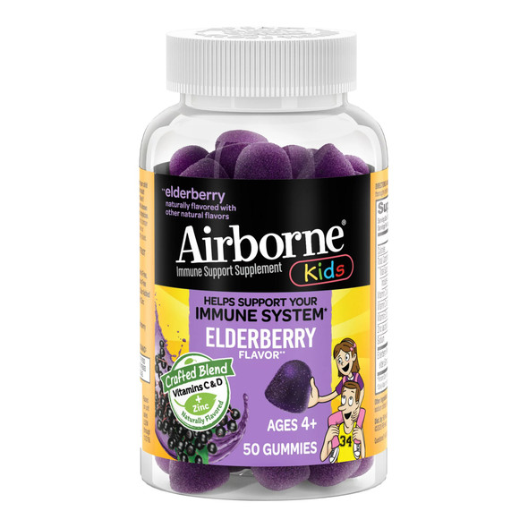 Airborne Immune Support Supplement Gummies Elderberry