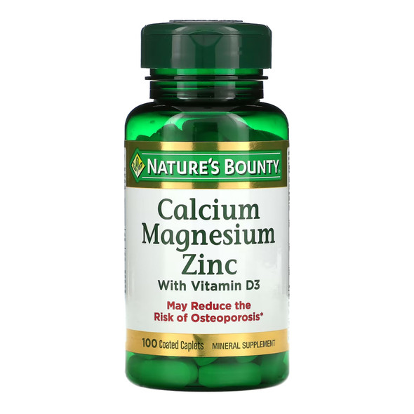 Vitamin Supplement Nature's Bounty Calcium / Mag / Zinc Capsule 100 per Bottle