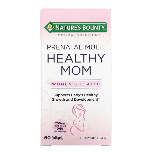 Prenatal Supplement Nature's Bounty Healthy MOM 200 mg Strength Softgel 60 per Bottle