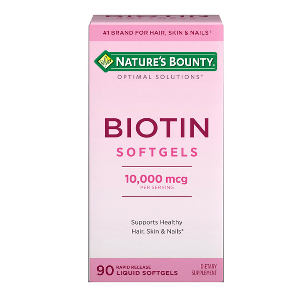 Vitamin Supplement Nature's Bounty Biotin 10,000 mcg Strength Softgel 90 per Bottle